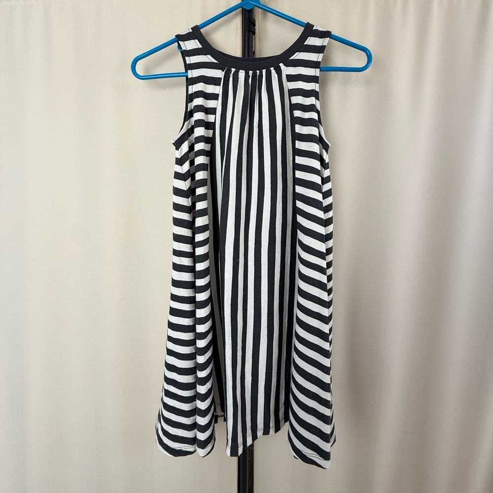 Girl’s Black & White Striped Dress